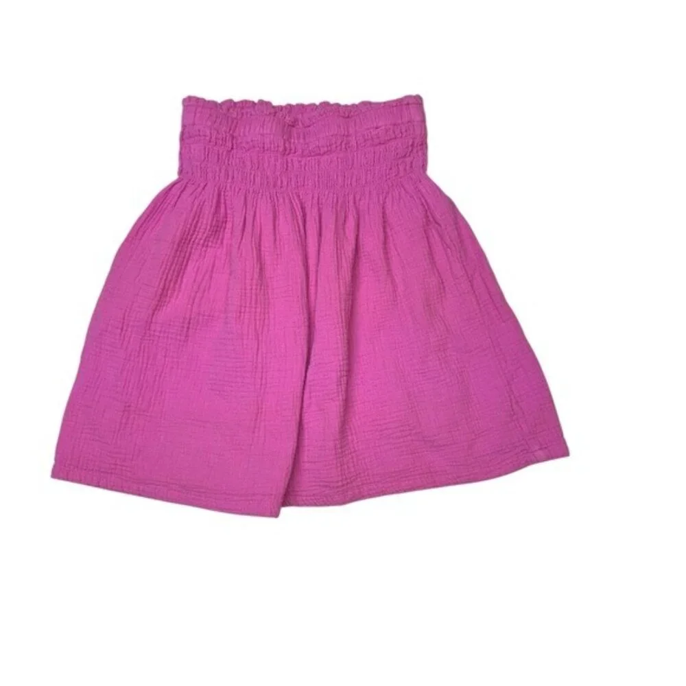 Hannah Anderson Smocked Skirt Cotton Muslin Size 12 Pink Gauze Cotton Fairycore